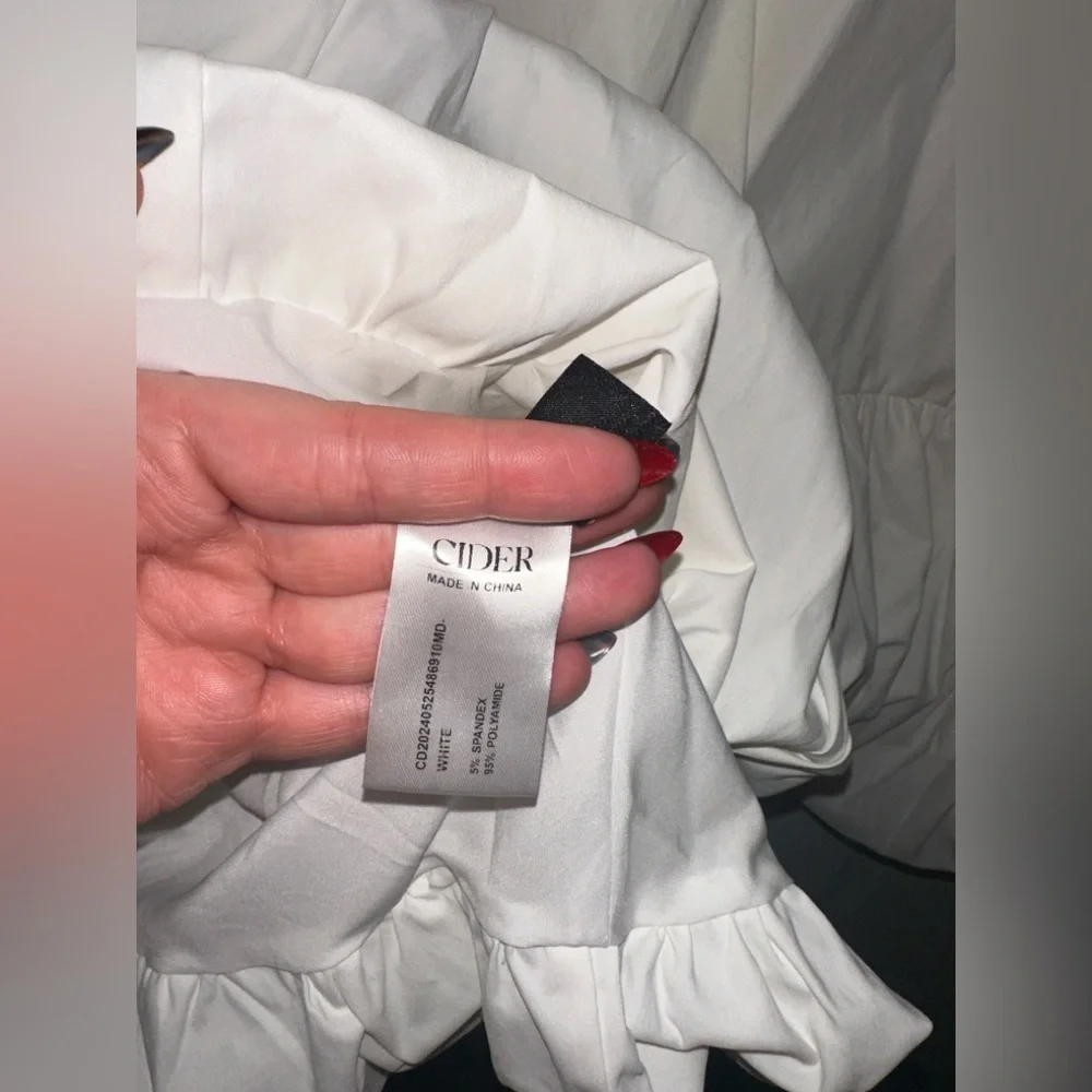 Square Neck Solid Bubble Hem Mini Dress - XL (US 10) - Picture 6 of 6